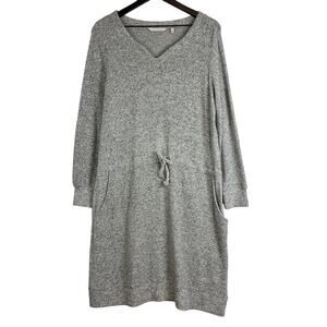Soft Surroundings Easy Living Drop Waist Sweater Dress Gray - S